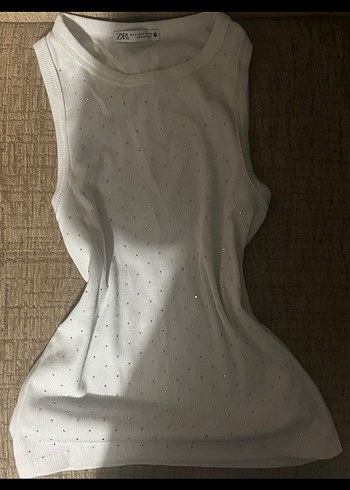 Zara Beyaz taşlı atlet