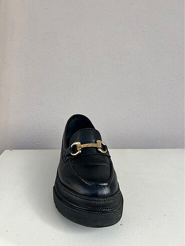 37 Beden siyah Renk Hotiç Siyah Deri Loafers