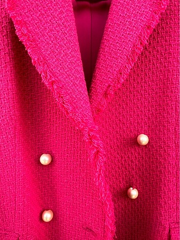 Mango Mango Pembe Tweet Blazer