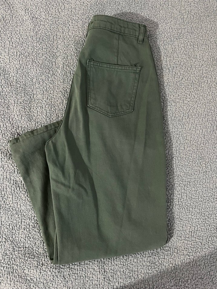 Kadın Yeşil Bol Kesim Pantolon - Görsel 2