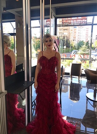 Uzun taşlı abiye