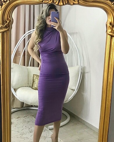 Trendyol & Milla Büzgülü candy midi elbise