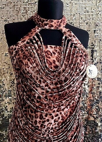 Leopar kısa elbiss
