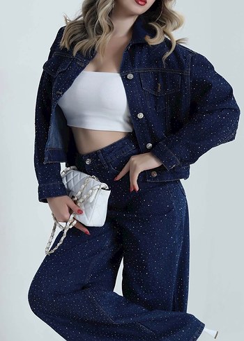 Trendyol & Milla Lacivert Denim Takim Tasli Kot Jean Takim