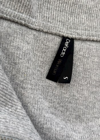 s Beden Gri Yarım Fermuarlı Yüksek Yaka Kadın kazak Sweatshirt
