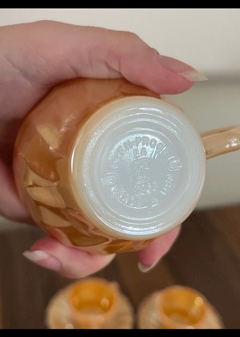  Beden turuncu Renk Oven Proof antika porselen fincan takımı