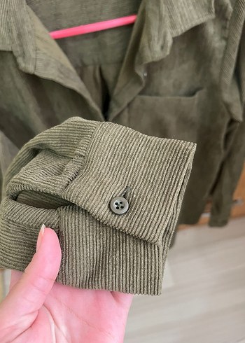 xs Beden haki Renk Uzun Kollu Kadın Gömlek