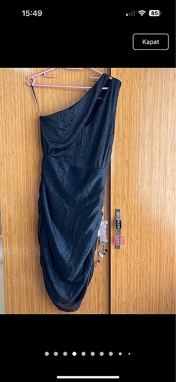 38 Beden lacivert Renk Simli kısa elbise