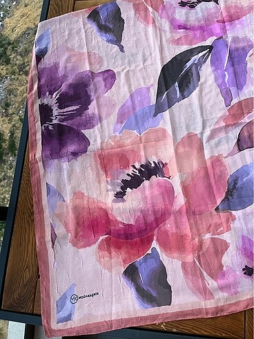 Diğer Gelincik desen pembe bambu şal