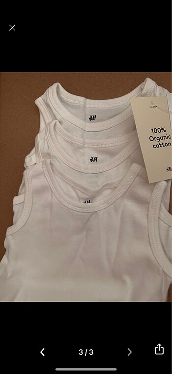H&M 3?lü çıtçıtlı atlet