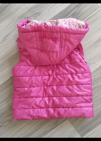 Kız Çocuk Kapüşonlu Pembe Yelek - Görsel 2