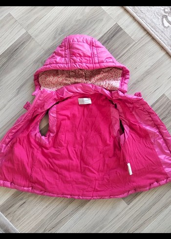 Kız Çocuk Kapüşonlu Pembe Yelek - Görsel 3