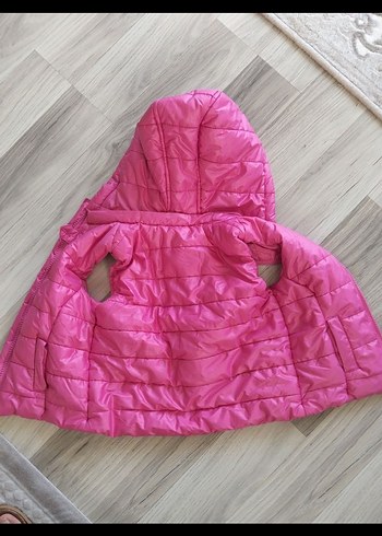 Kız Çocuk Kapüşonlu Pembe Yelek - Görsel 4