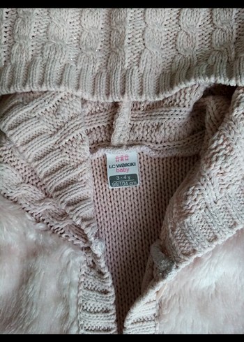 Kız Çocuk Kapüşonlu Triko Yelek - Görsel 3