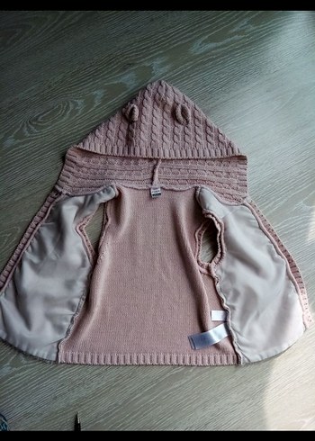 Kız Çocuk Kapüşonlu Triko Yelek - Görsel 4