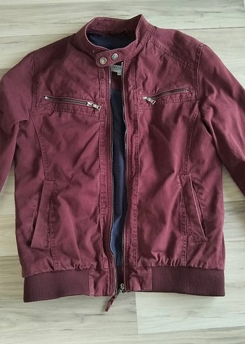 Bordo Fermuarlı Erkek Ceket - Görsel 3