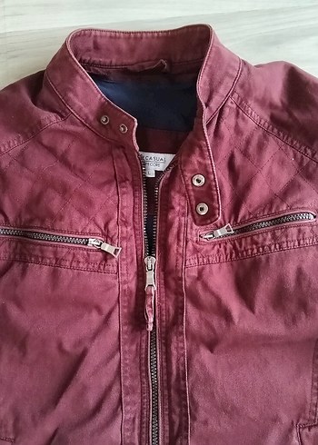 Bordo Fermuarlı Erkek Ceket - Görsel 5