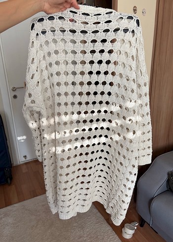 LC Waikiki Bohem Beyaz Örgü Kadın Hırka