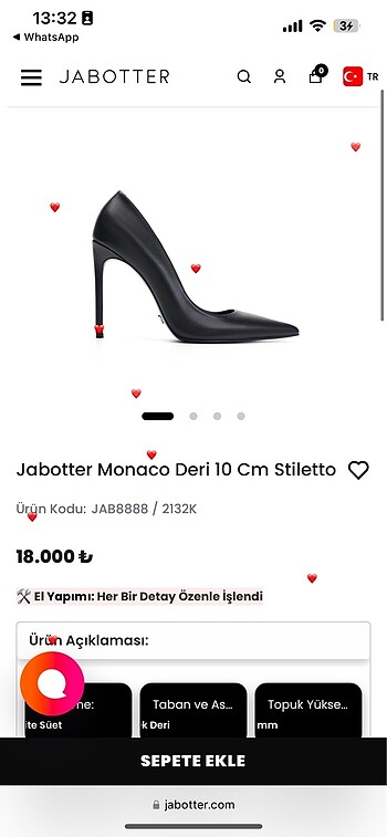 Jabotter Monaco Deri 10 Cm Stiletto