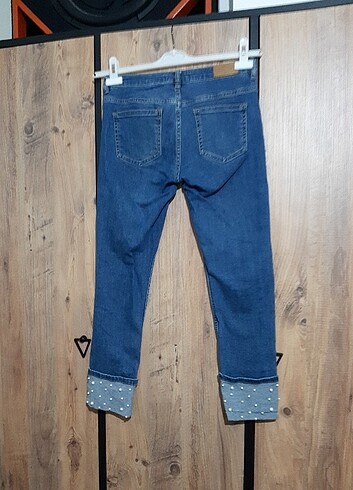 Zara Zara inci paçalı kot pantolon