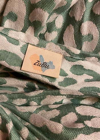 Beden ZuBu Halka Sling Leopar Mint Organik Pamuk ve Bambu
