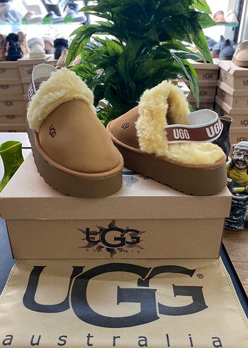 37 Beden UGG Tüylü Taba Kadın Platform Terlik