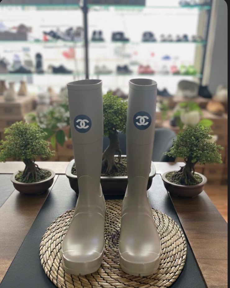 Gri Stiletto Topuklu Kadın Diz Boyu yağmur çizmesi - Görsel 2