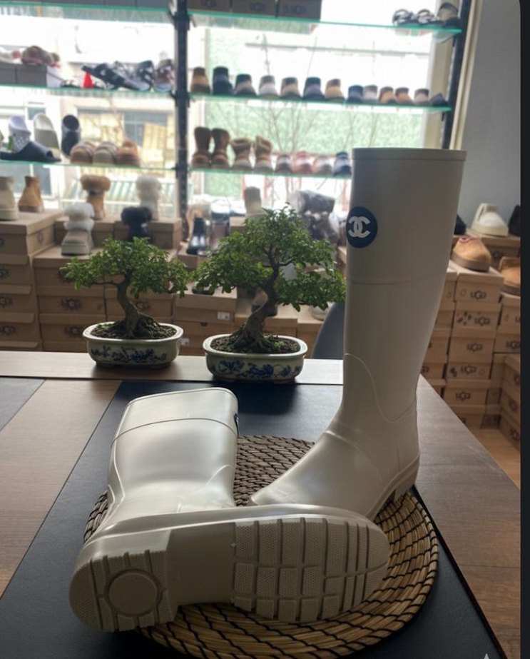 Gri Stiletto Topuklu Kadın Diz Boyu yağmur çizmesi - Görsel 3