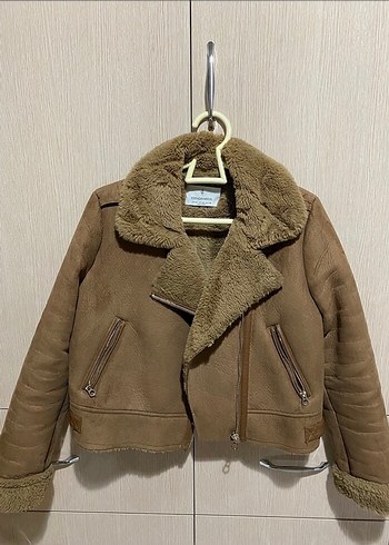Stradivarius Bej Kadın Süet Midi Ceket