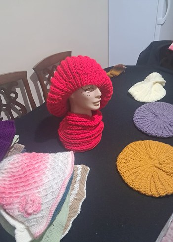 Renkli Örgü Kadın Bere - Görsel 2