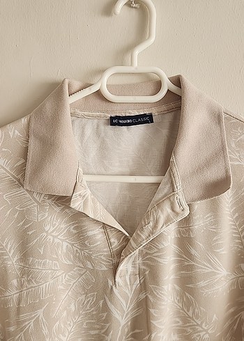 Bej Desenli Kısa Kollu Erkek Polo Tişört - Görsel 4