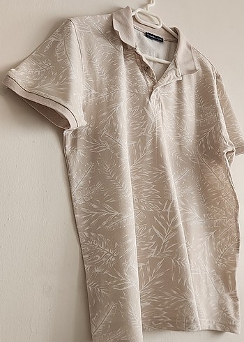 Bej Desenli Kısa Kollu Erkek Polo Tişört - Görsel 2