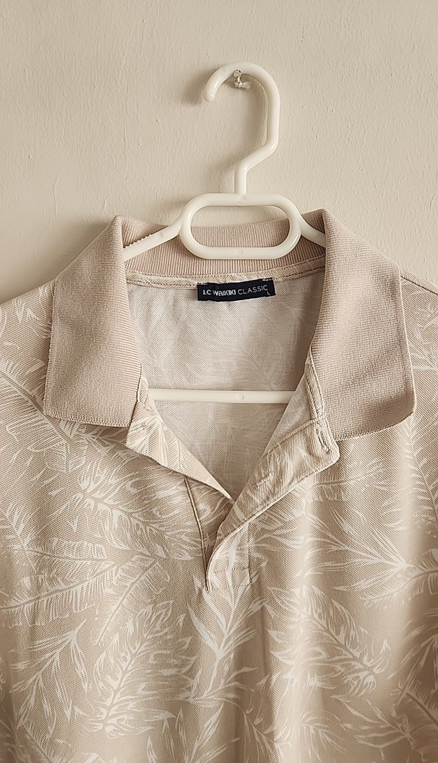 Bej Desenli Kısa Kollu Erkek Polo Tişört - Görsel 4