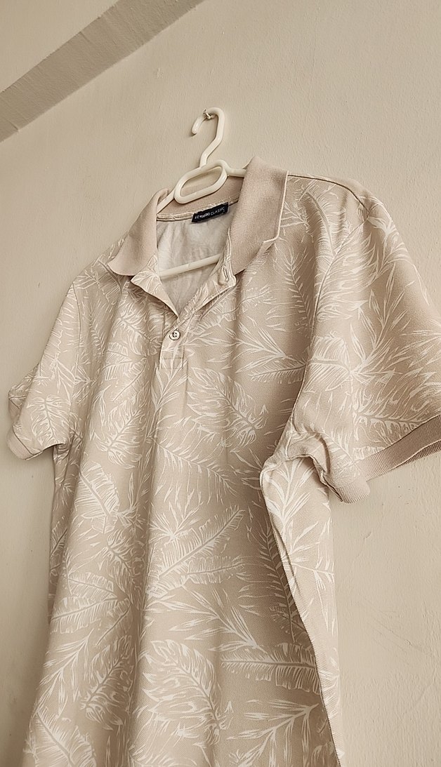 Bej Desenli Kısa Kollu Erkek Polo Tişört - Görsel 3