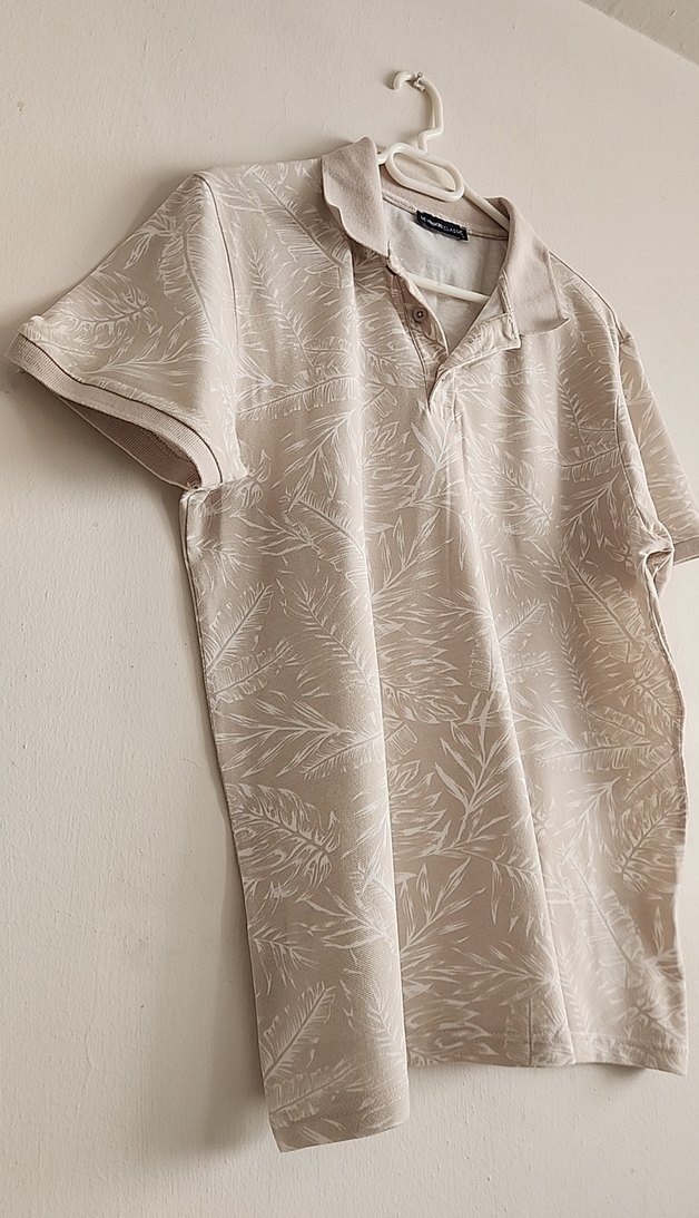 Bej Desenli Kısa Kollu Erkek Polo Tişört - Görsel 2