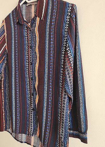 Uzun Kollu Çok Renkli Kadın Gömlek Ola Marka - Görsel 3