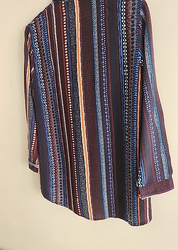 Uzun Kollu Çok Renkli Kadın Gömlek Ola Marka - Görsel 6