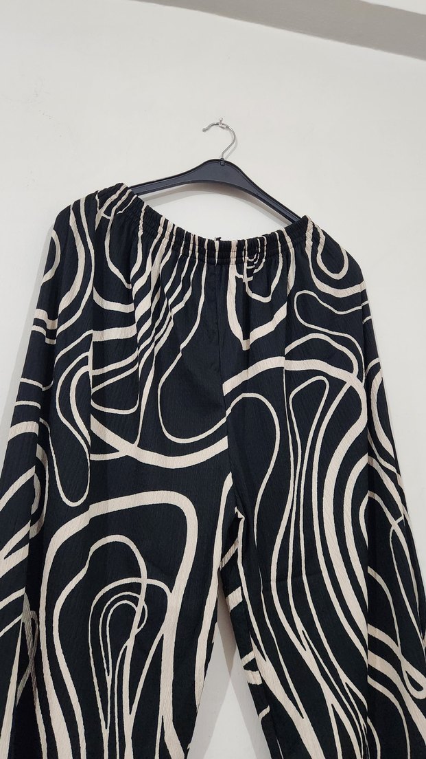 Zebra Desenli Salaş Kadın Pantolon - Görsel 3