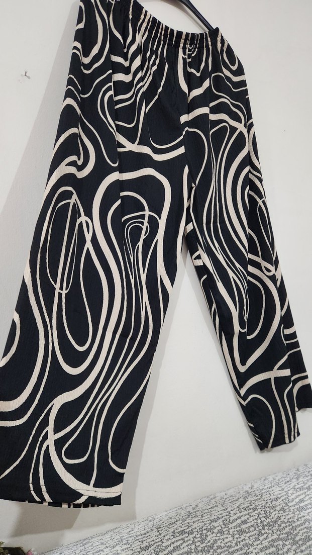 Zebra Desenli Salaş Kadın Pantolon - Görsel 2