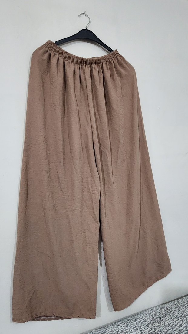 Bej Bol Kesim Kadın Pantolon - Görsel 2