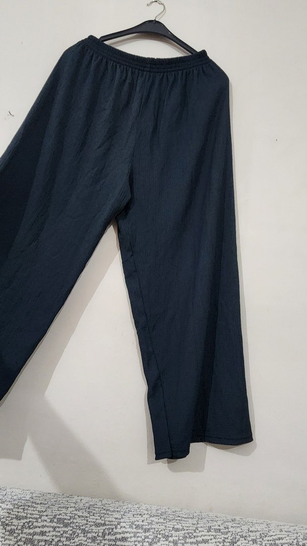 Lacivert Kadın Bol Kesim Pantolon - Görsel 3