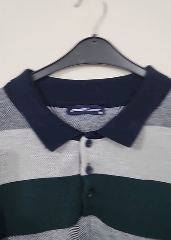 Gri Yeşil Çizgili Örgü Erkek Uzun Kollu Kazak - Görsel 4