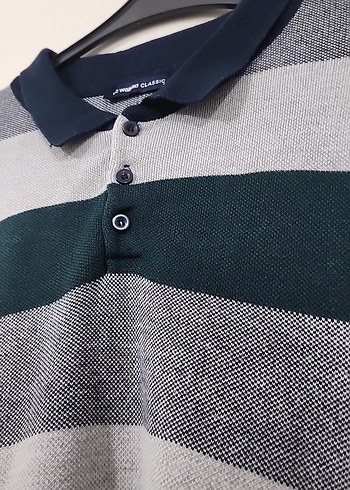 Gri Yeşil Çizgili Örgü Erkek Uzun Kollu Kazak - Görsel 6