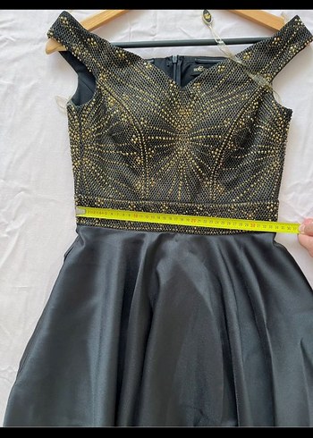 Nakışlı Siyah Uzun Abiye Elbise - Görsel 7