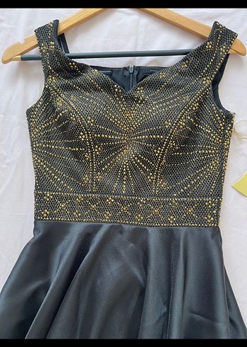 Nakışlı Siyah Uzun Abiye Elbise - Görsel 9