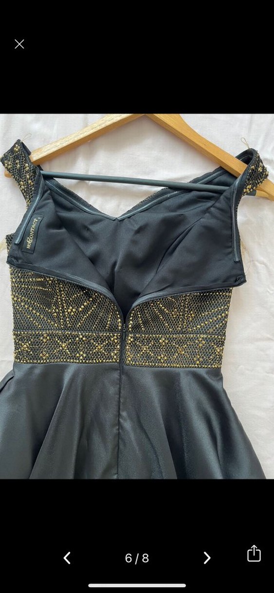 Nakışlı Siyah Uzun Abiye Elbise - Görsel 5