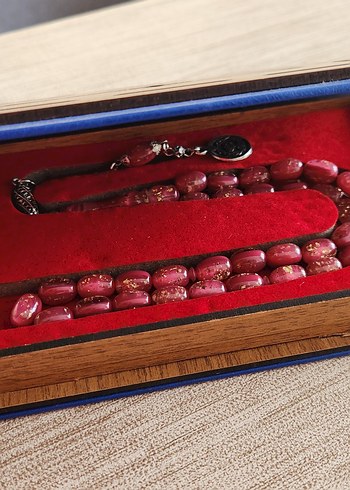 Pembe Renkli Hediyelik Erkek Tesbihi Kutulu - Görsel 6