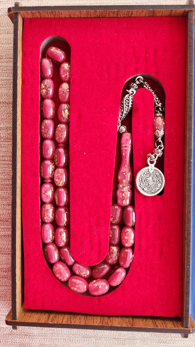 Pembe Renkli Hediyelik Erkek Tesbihi Kutulu - Görsel 2