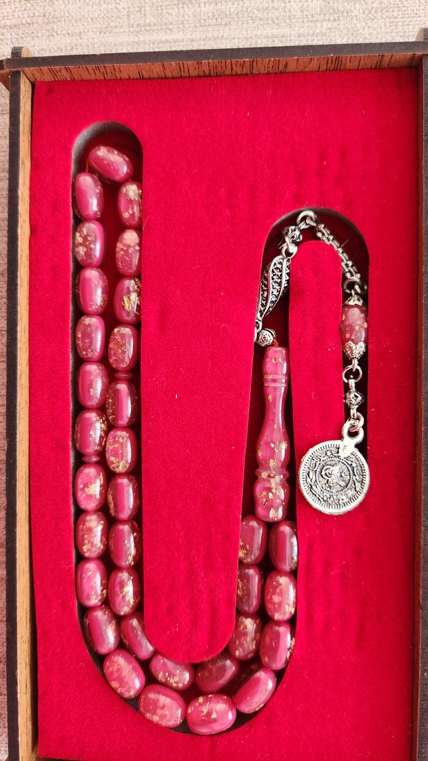 Pembe Renkli Hediyelik Erkek Tesbihi Kutulu - Görsel 3