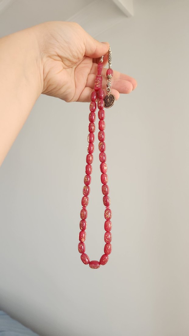 Pembe Renkli Hediyelik Erkek Tesbihi Kutulu - Görsel 5